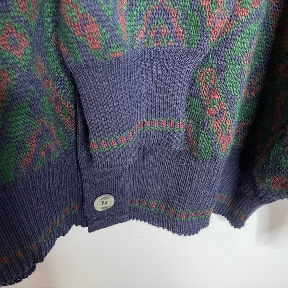 Giorgio di Firenze Vinatge  Sweater Multicolor Diamond Long Sleeve - Picture 2 of 7